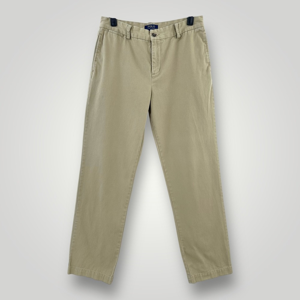 Polo Ralph Lauren Pants Teens Size 20 30x31 Beige Chino Flat Front Straight Leg